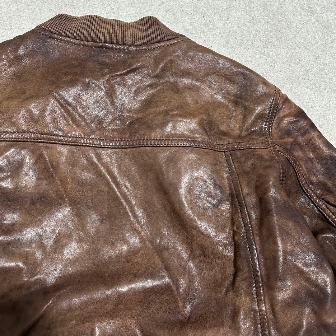専用☆L✨Schott MA-7 MA-1フライトジャケット ラムレザー ブラウ