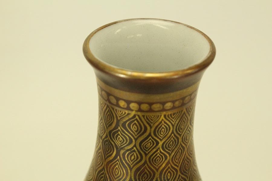 九谷 赤絵金彩 人物紋 徳利 瓶 一対 明治期(ZE587)