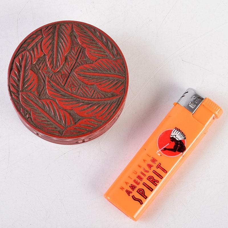 茶道具 漆塗 堆朱香合 仕覆付 C 8668