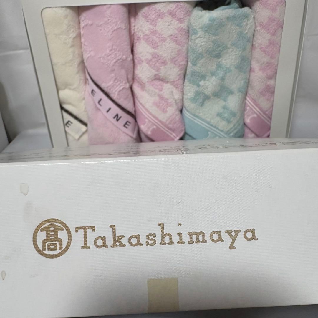 CELINE セリーヌ フェイスタオル×5 トリオンフ マカダム総柄 廃盤希少