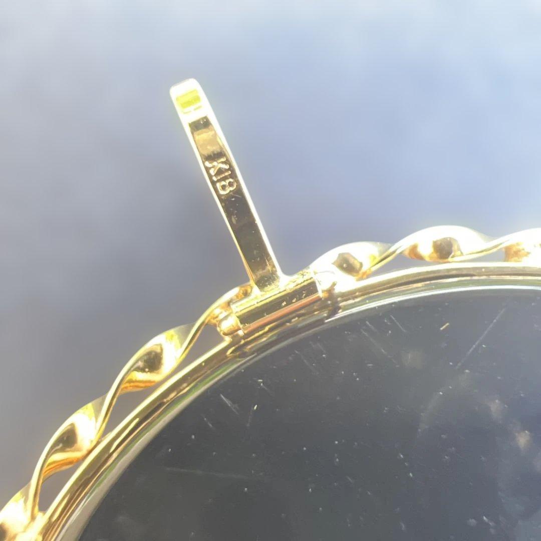 明日迄！ ストーンカメオ K18 ブローチ ペンダントトップ 美少女 2ways