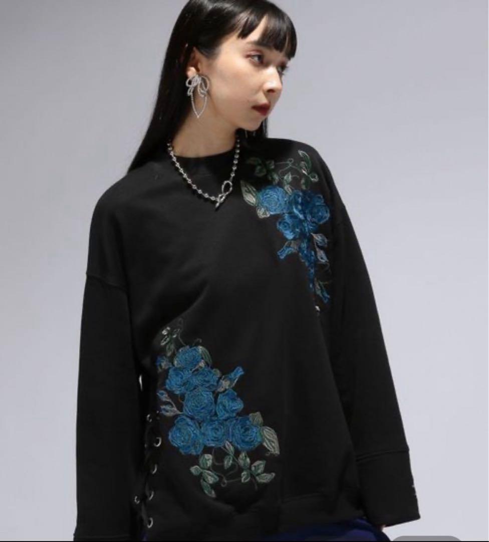 Ado×HARE】サイドレースアップローズシシュウスウェットM