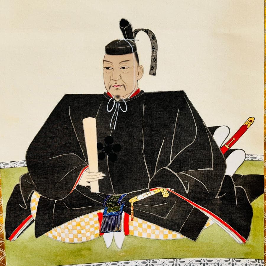 天神様 菅公像 菅原道真像 掛軸 桂山筆 人物画 肖像画 学問の神 日本画 共箱