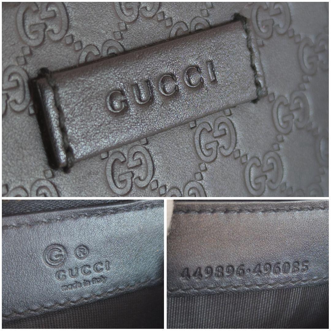 【未使用級】 グッチ ラウンドファスナー マイクロシマ ケース ブラック