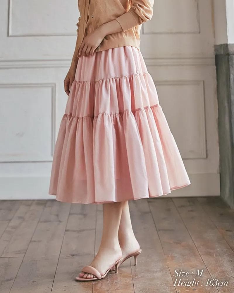 SEVENTEN　シアーティアードスカート(ピンク)XS　新品タグ付き