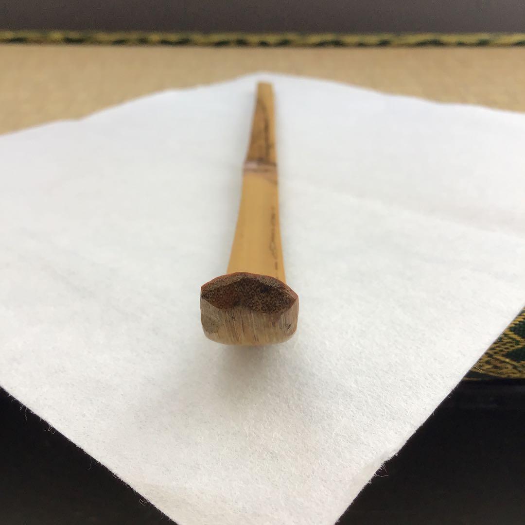 茶道具 茶杓 銘:蟬時雨 十一代松尾宗倫作 葆光斎書付 共