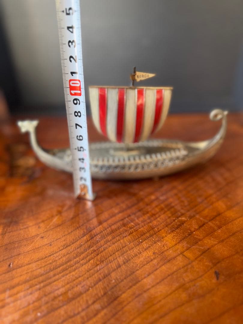 アンティーク】ノルウェー・バイキング船 金属製の小物入れ