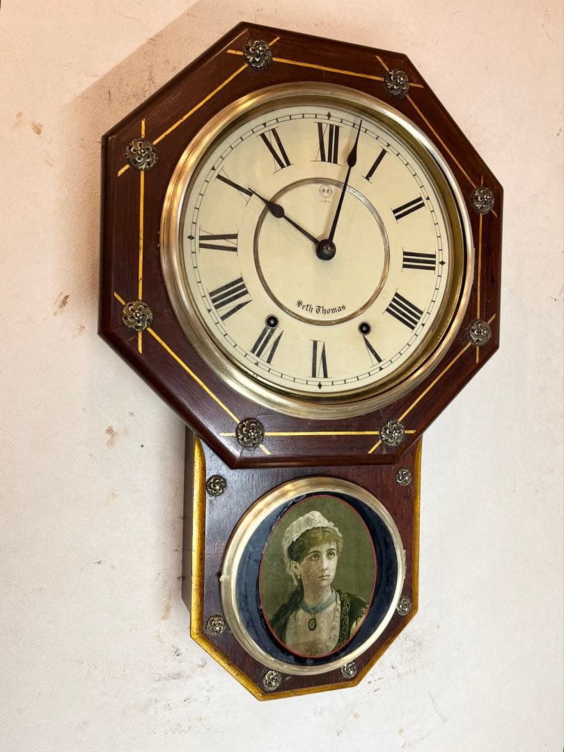 セストーマス　柱時計　古時計　振り子　ゼンマイ　アンティーク　レトロ　精工舎