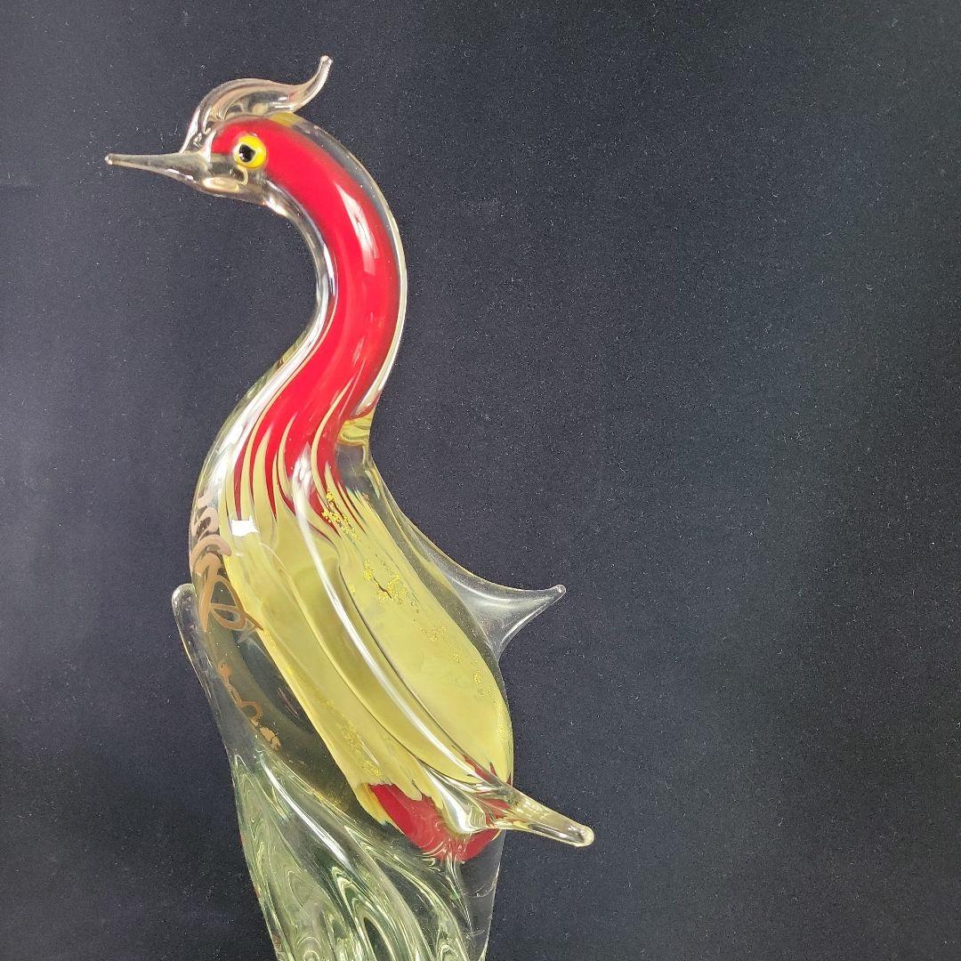 Multi Glass マルティグラス 日本製 ガラス工芸 炎の芸術 大型鳥置物