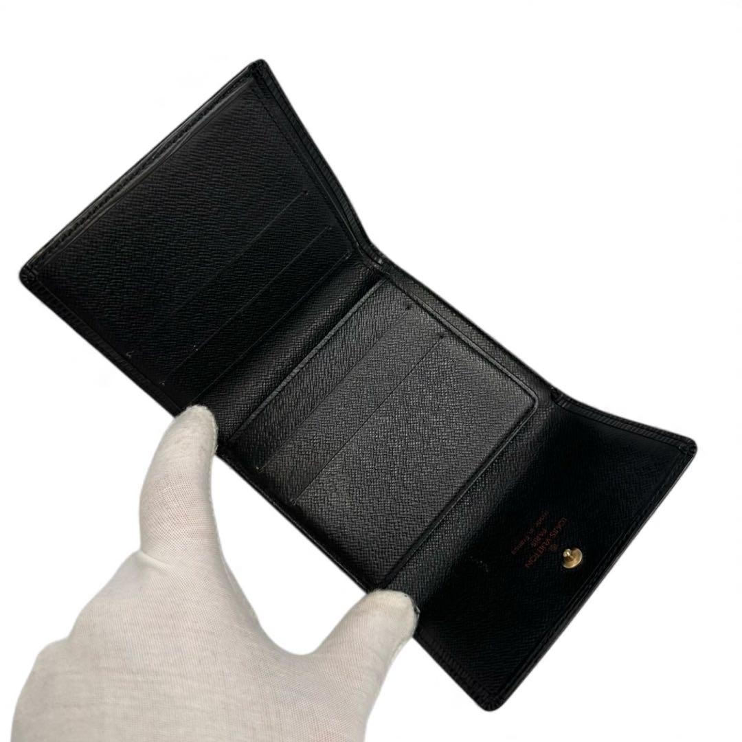 美品】ルイヴィトン Wホック財布 コンパクト エピ ブラック 黒 3つ折り