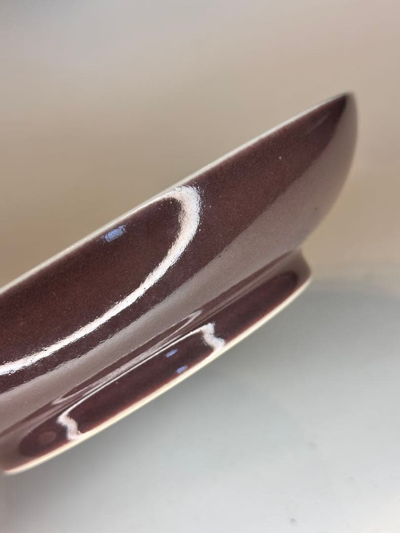 大明宣徳年製　底款　棕褐色　盤　古陶磁　老物　皿