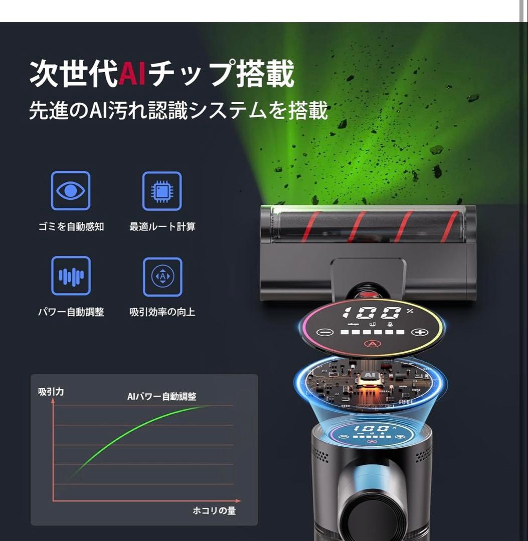 掃除機 コードレス【2026先行販売！業界初独立モーター自走式！AI吸引】