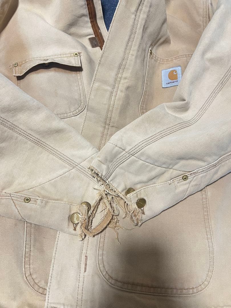 3日限定セール希少モデルCarhartt ベージュ ミシガンチョアコート ジップ