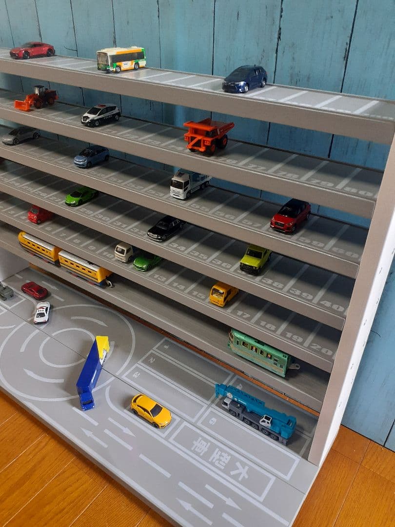 ゆるななちゃん★１枚板仕様、プラレール棚1段追加トミカプラレール収納棚