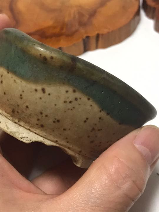 盆栽鉢　時代希少正山ミニ盆栽鉢小品盆栽鉢山野草鉢お洒落な植木鉢懸崖鉢マーブル梨地