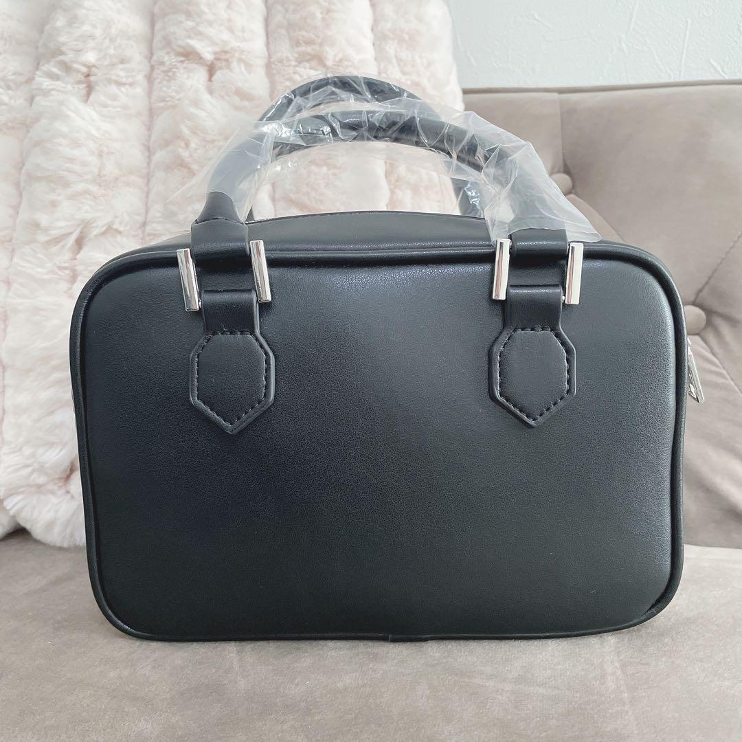 【タグ付き新品】pium ハートポーチ付きミニリボンボストンバッグ ブラック