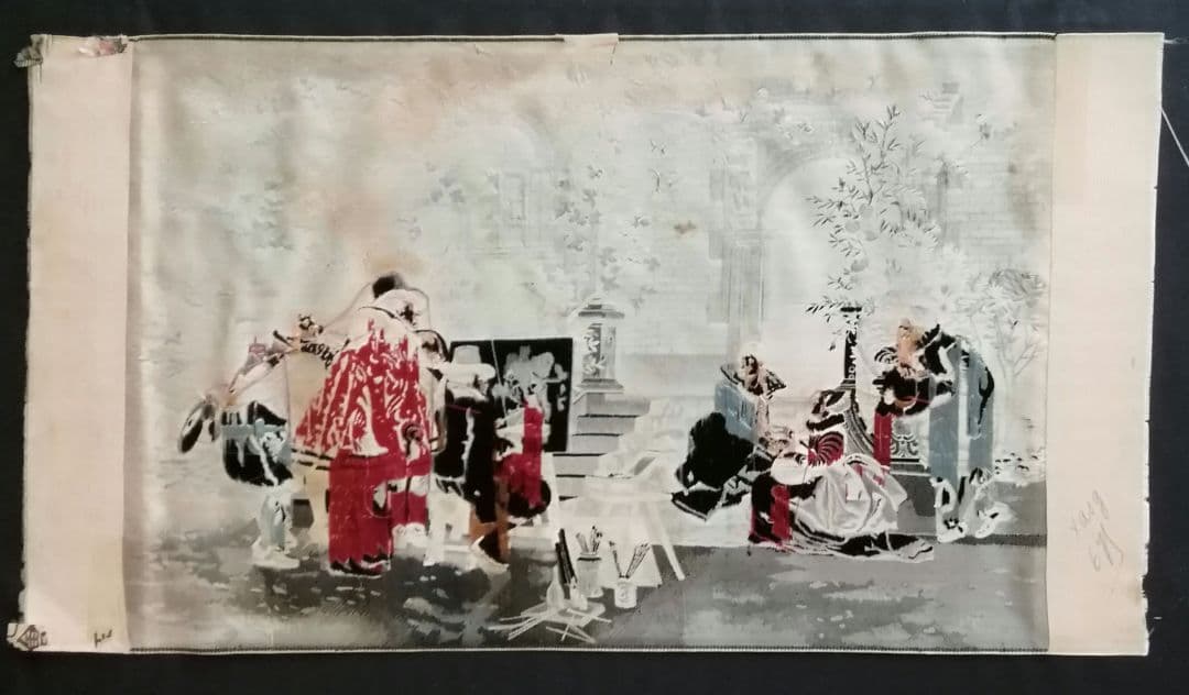 逸品　シルクタペストリー　刺繍絵画　アレクサンドル・ルイ・ルロワール原画
