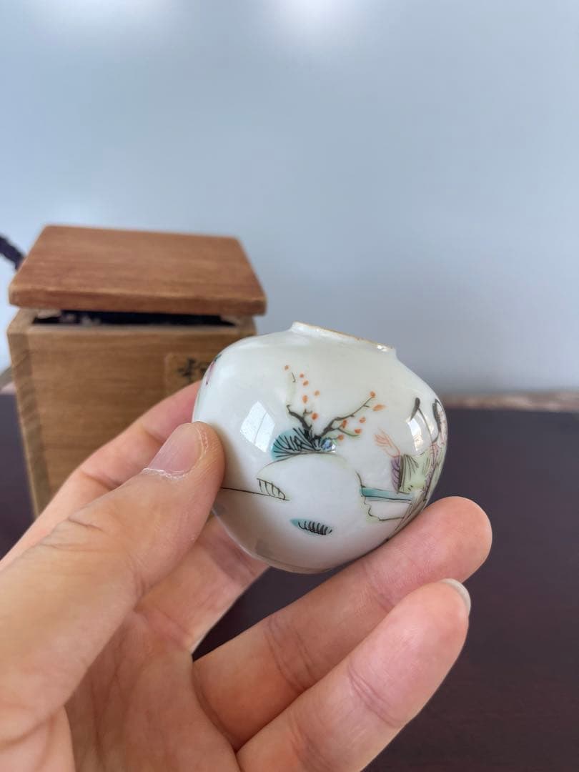 希少美品 粉彩茶入 中国清時代