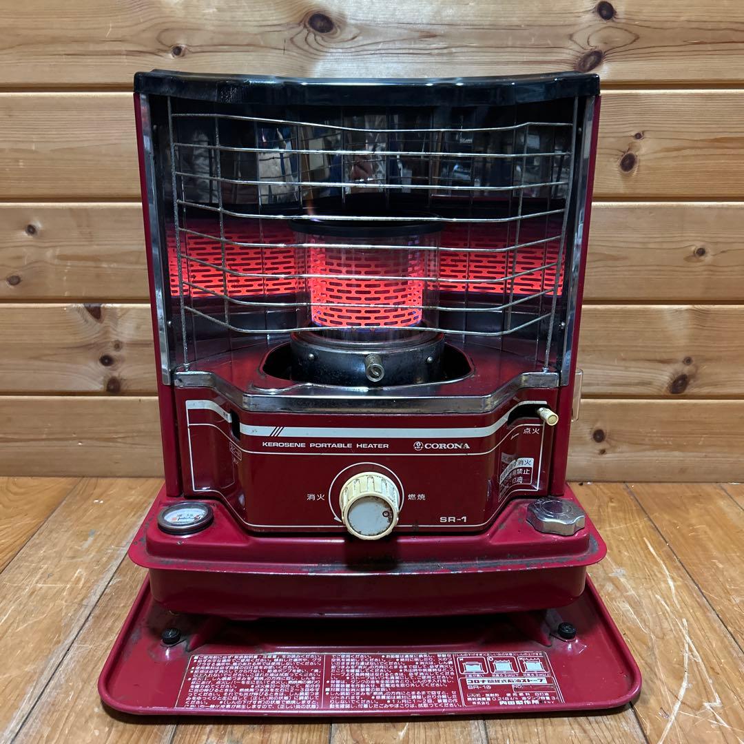 コロナ石油ストーブSR―1 前期型レトロ 放射式タンク一体型 電子点火