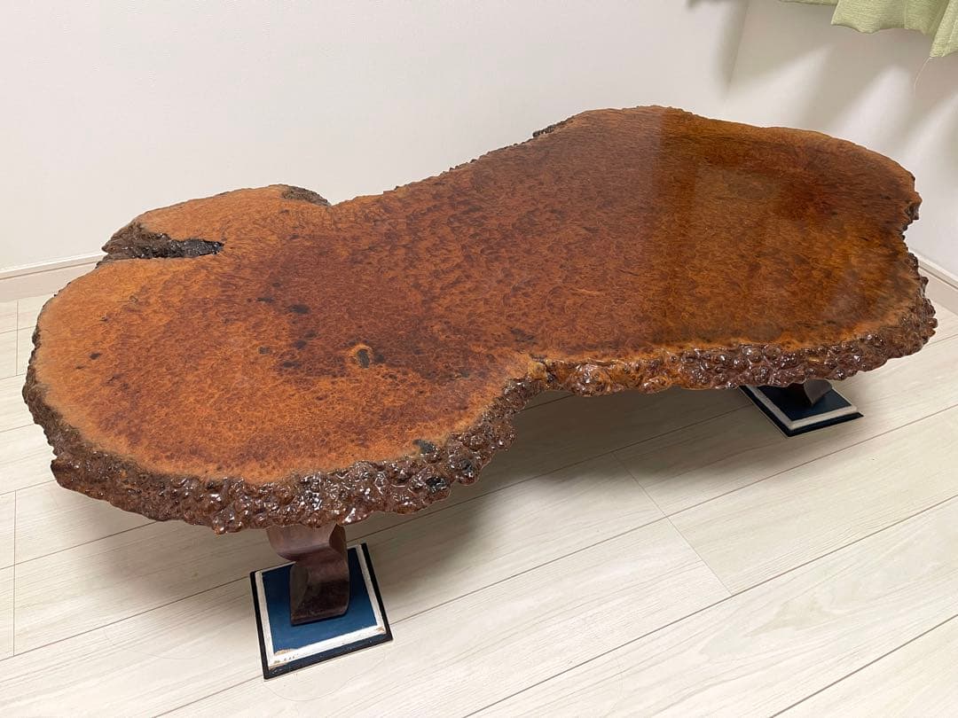 花梨 一枚板 テーブル 座卓 天然木 瘤 瘤杢 アンティーク - メルカリ
