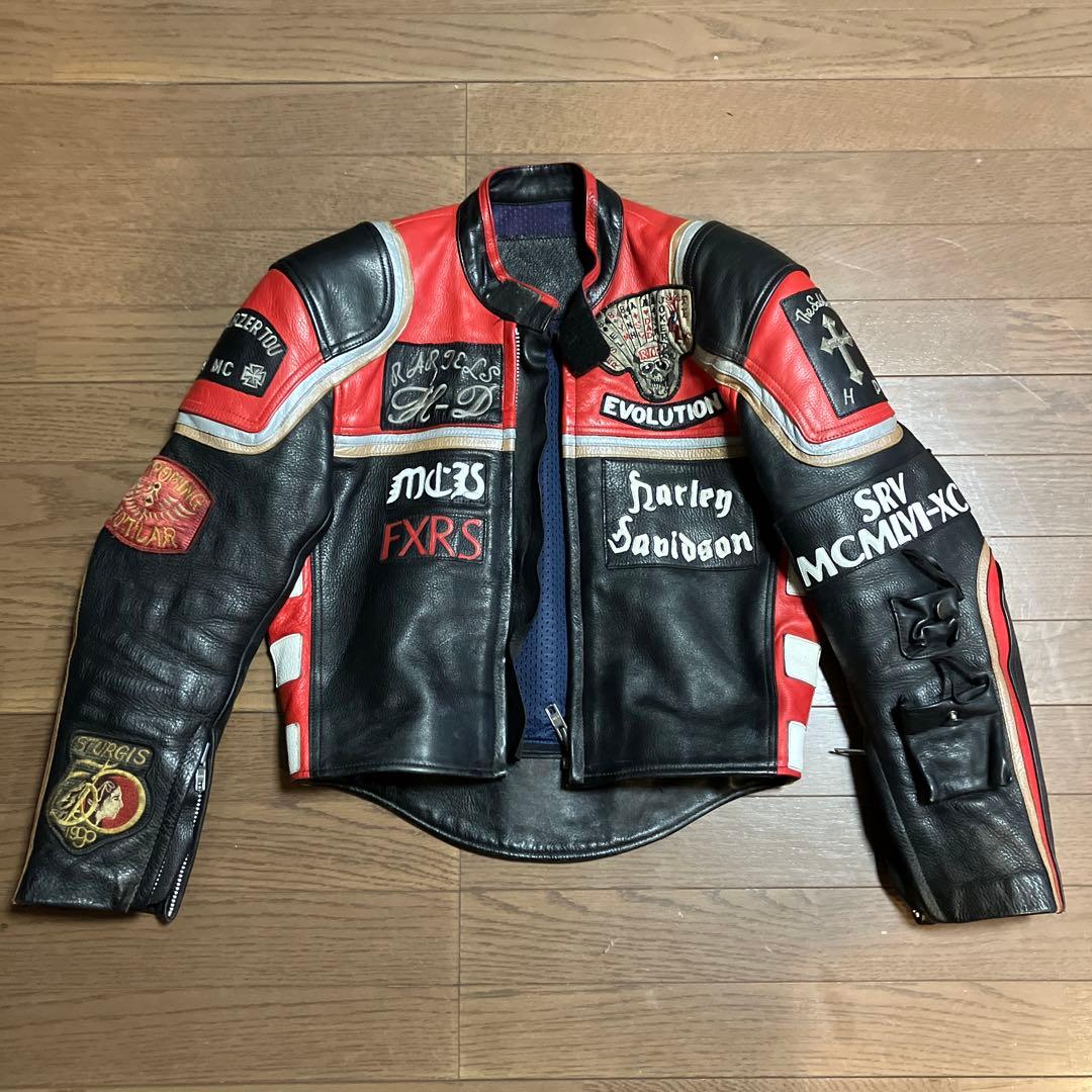 マルボロマンジャケット ライダース M 春夏 ハーレー 革ジャン レア