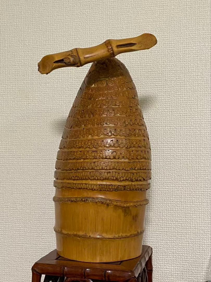 工芸品竹の根置 物飾 日本製 和物花器 年代物 稀少