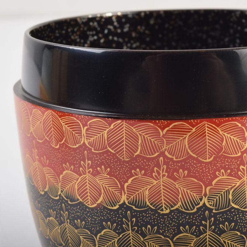 茶道具 輪島塗 前志芸男作 沈金桐紋様 棗 共布共箱 M 8632