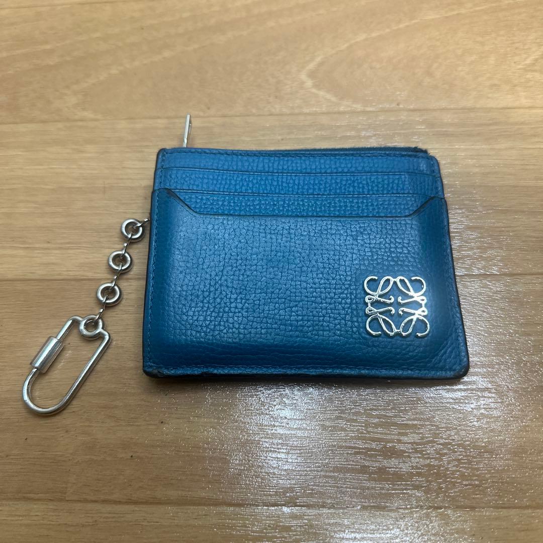 LOEWE ロエベ　ケース　スクエアカードホルダー　アナグラム　青