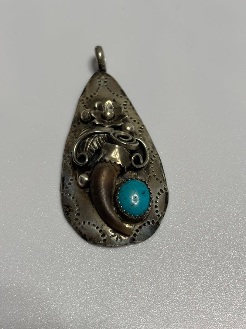 インディアンジュエリー ターコイズ クマの爪 シルバー925