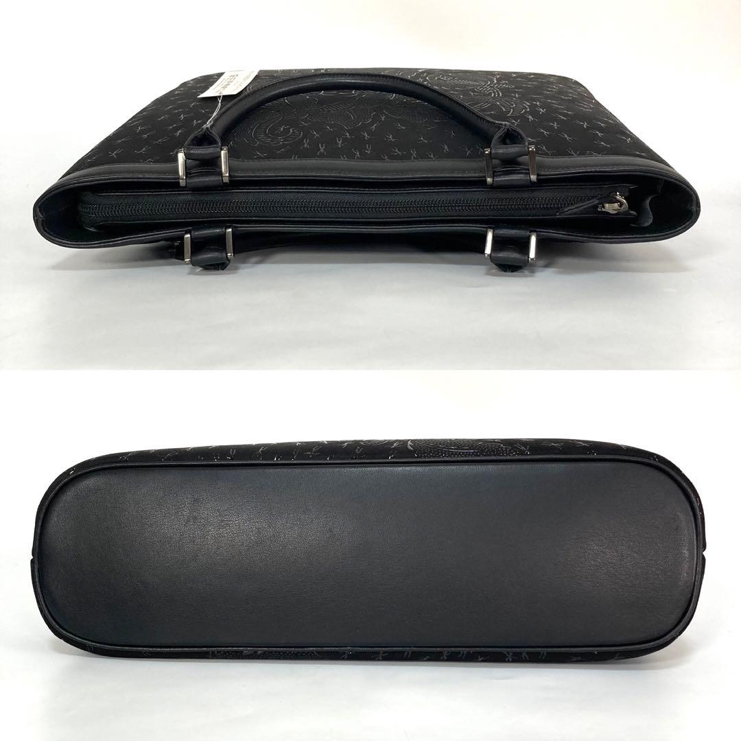 未使用品✨ 印傳屋 ハンドバッグ キャレー 甲州印伝 鹿革 漆 ブラック