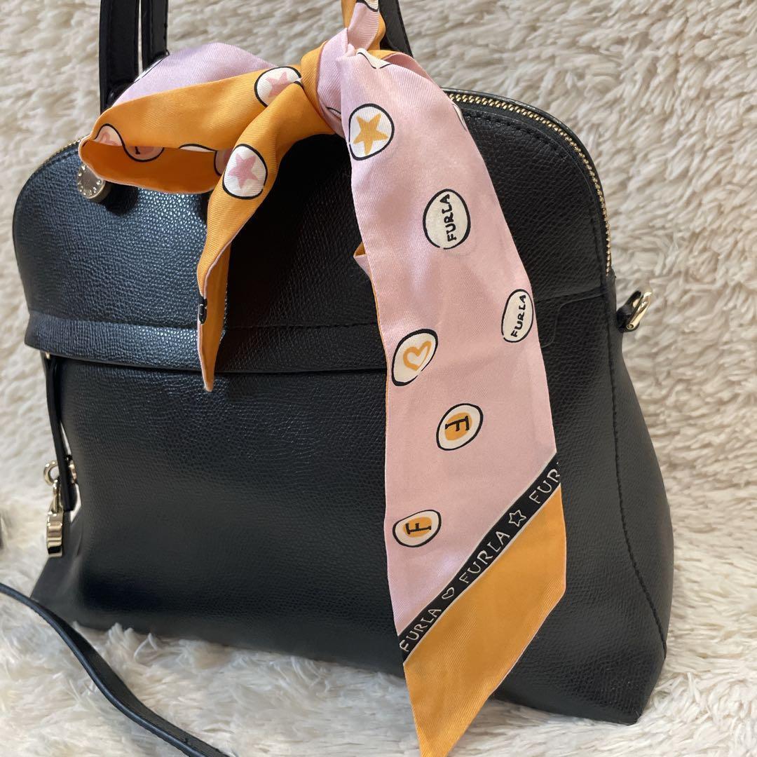 【極美品】 FURLA パイパーS ハンドバッグ 2way ショルダーバッグ 黒