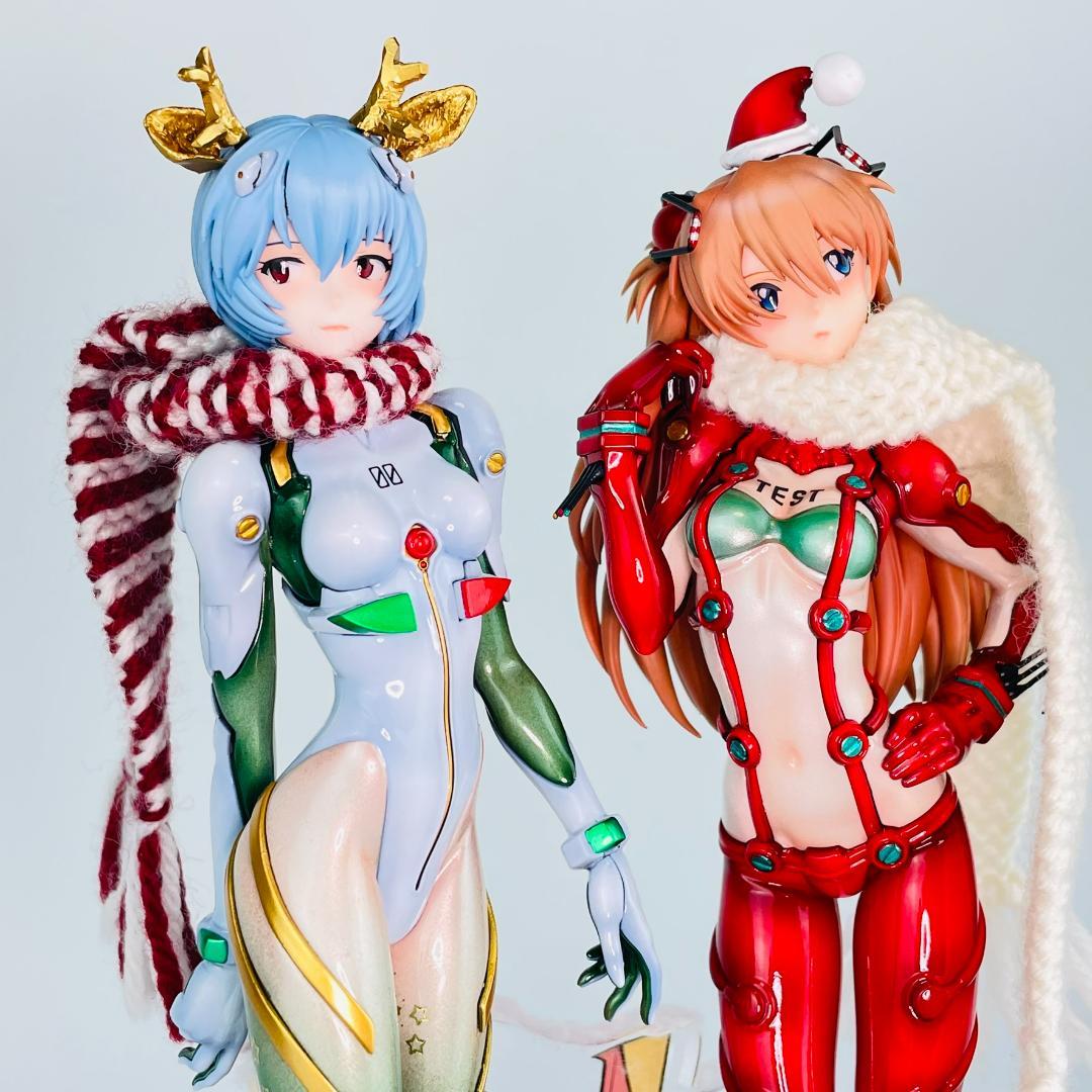 全塗装完成品 綾波レイ アスカ エヴァ クリスマス フィギュア ガレージキット