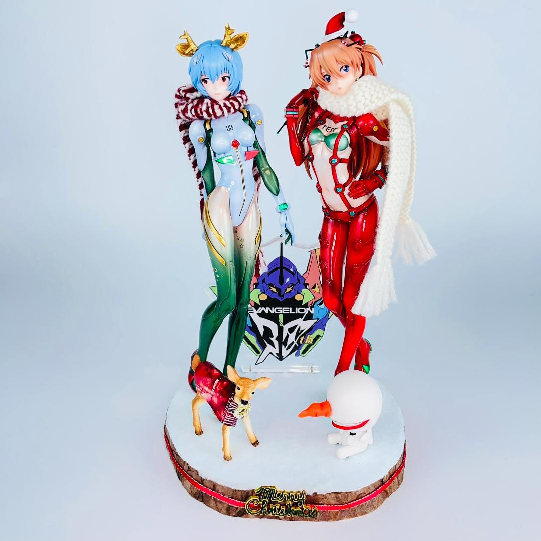 全塗装完成品 綾波レイ アスカ エヴァ クリスマス フィギュア ガレージキット