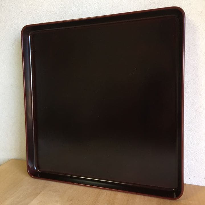 正方形の漆のお盆 5膳セット