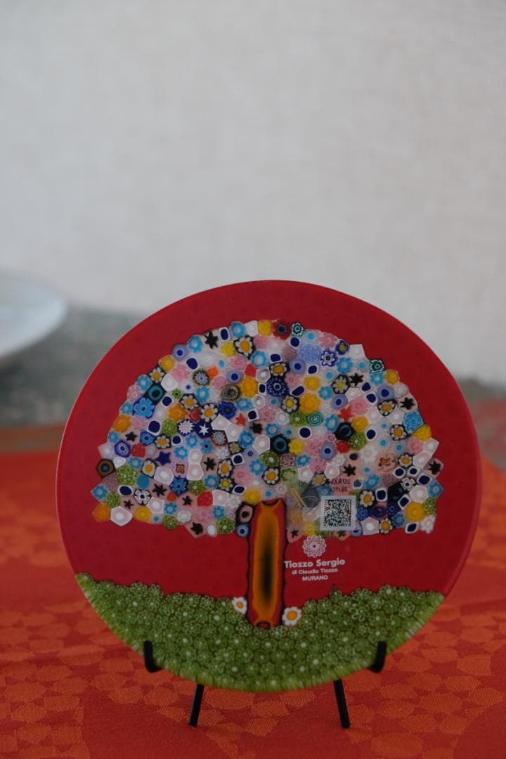 ミルフィオリ プレート 小皿 ベネチアングラス 検/ガラス 江波冨士子