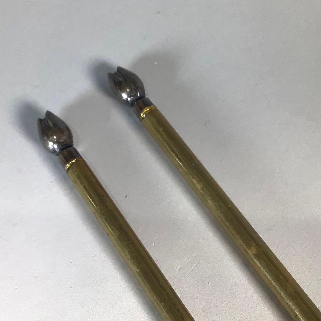 Ｎ７９０　火箸　『南鐐』『木村清雲造』『鵬雲斎好写』『桐実頭』『飾火箸』　共箱