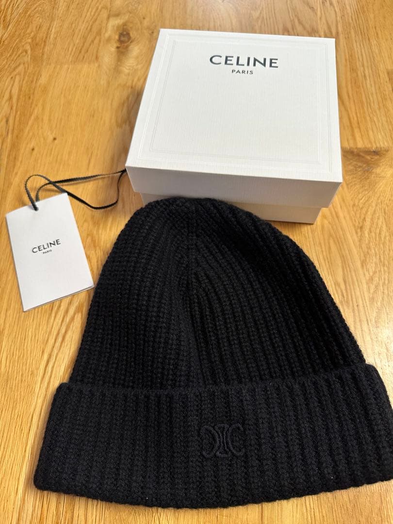 CELINE ブラック ニット帽 セリーヌ - メルカリ