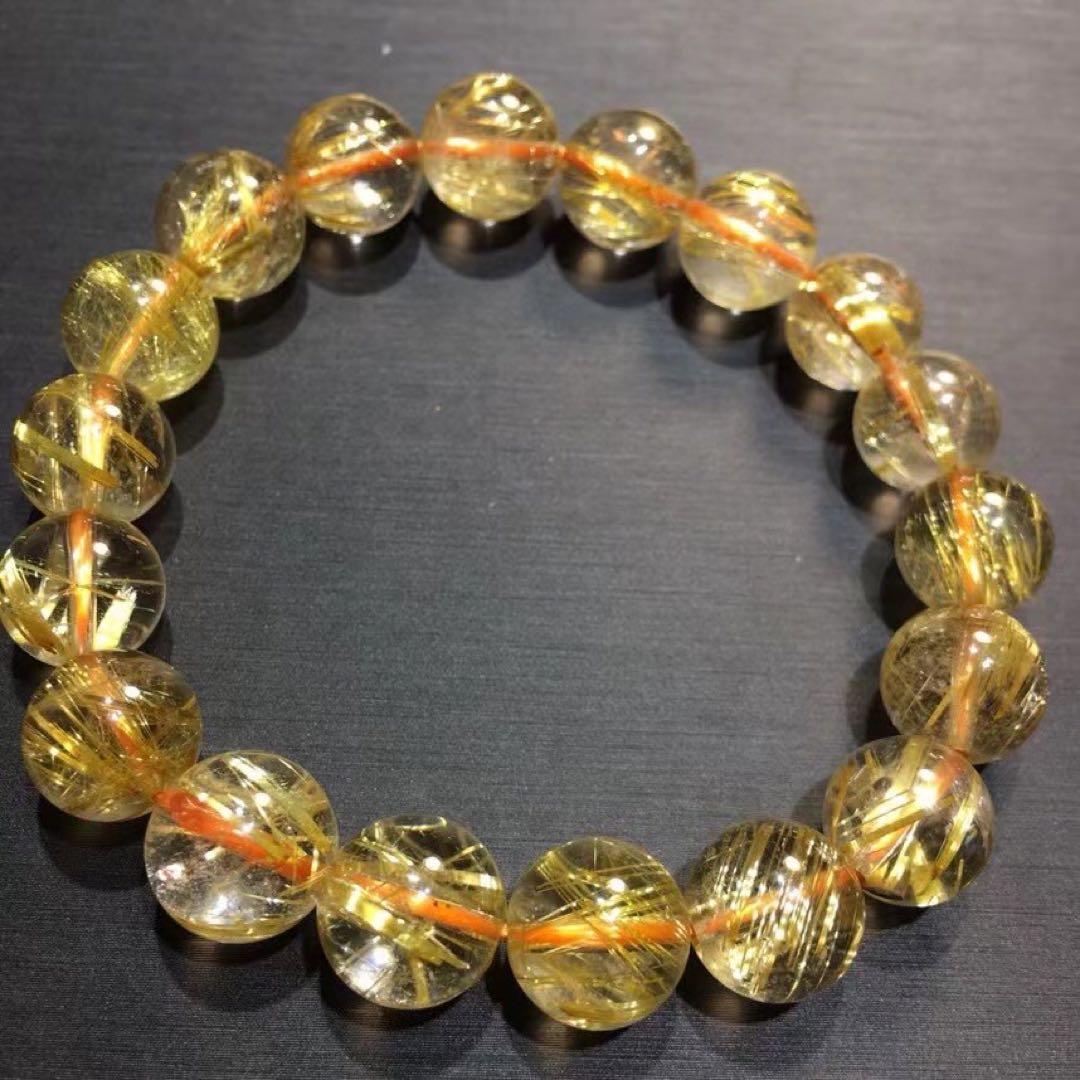 ⭐︎【天然】タイチンルチルクオーツ ブレスレット 11mm