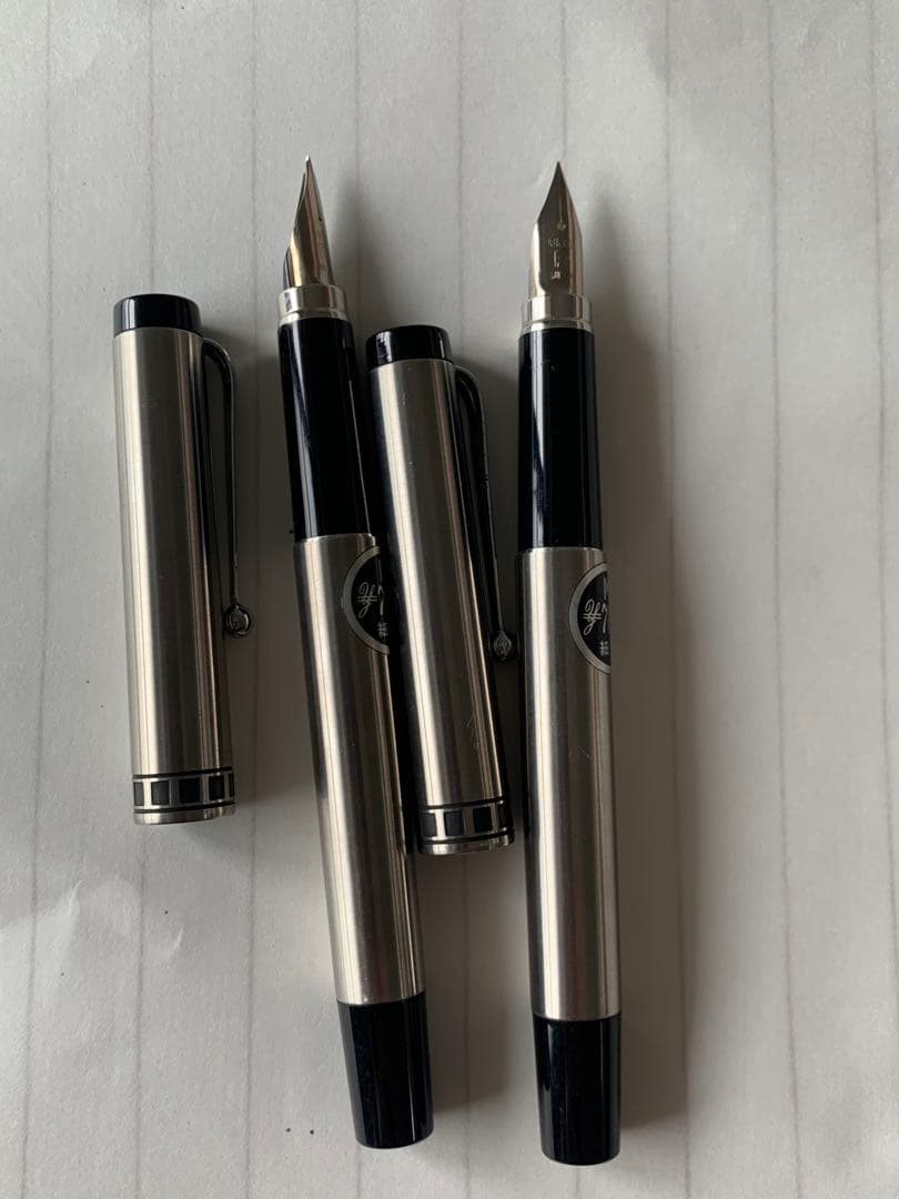 廃番 プラチナ 蝕刻 万年筆 18K 2本まとめ売り