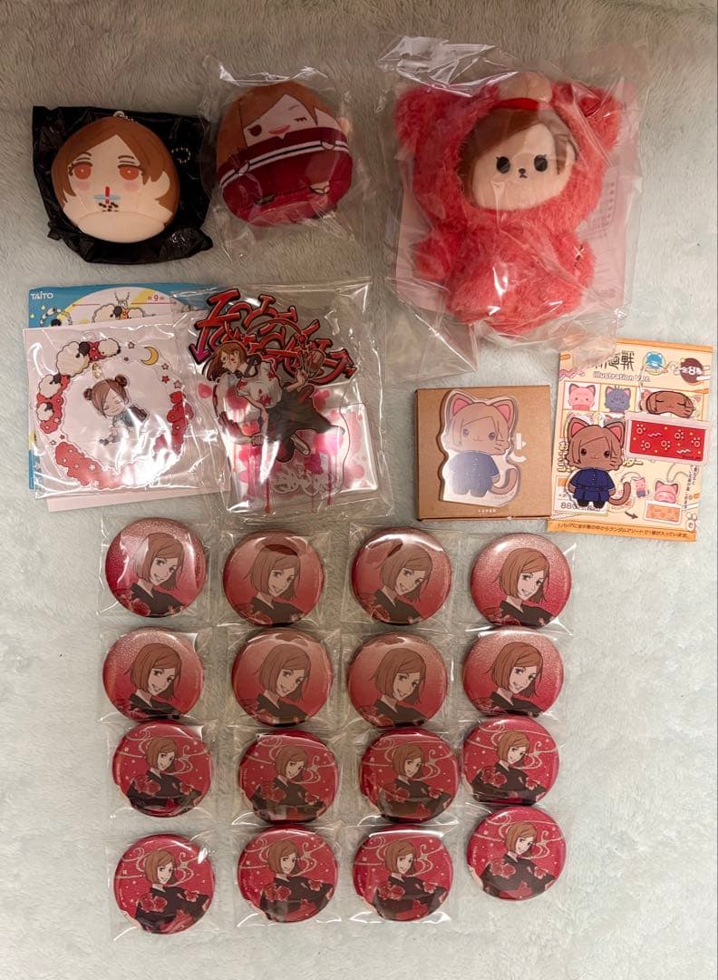 呪術廻戦 釘崎野薔薇 まとめ 缶バッジ キーホルダー カード 色紙 アクスタ他