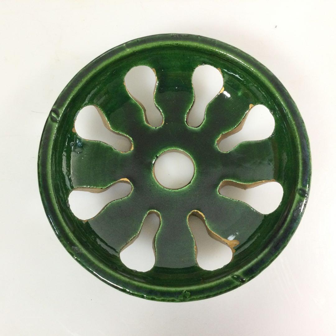 楽焼 青楽 手焙火鉢 手炙 川崎和楽作 香炉 茶道具 炉道具 供箱