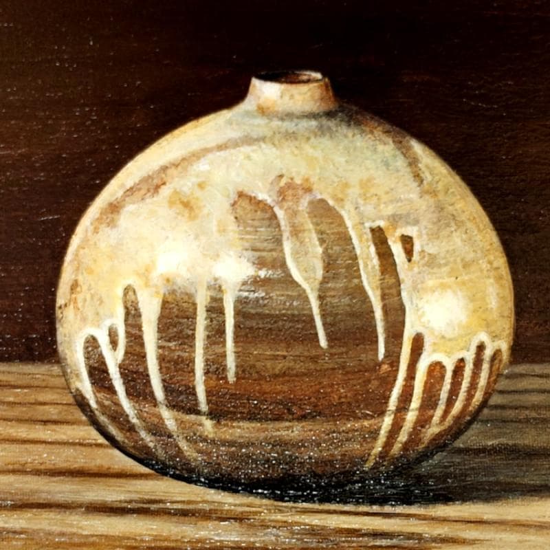 ☆小阪正次☆「壺とほうずき」油絵　Ｆ４号　一枚の繪人気画家