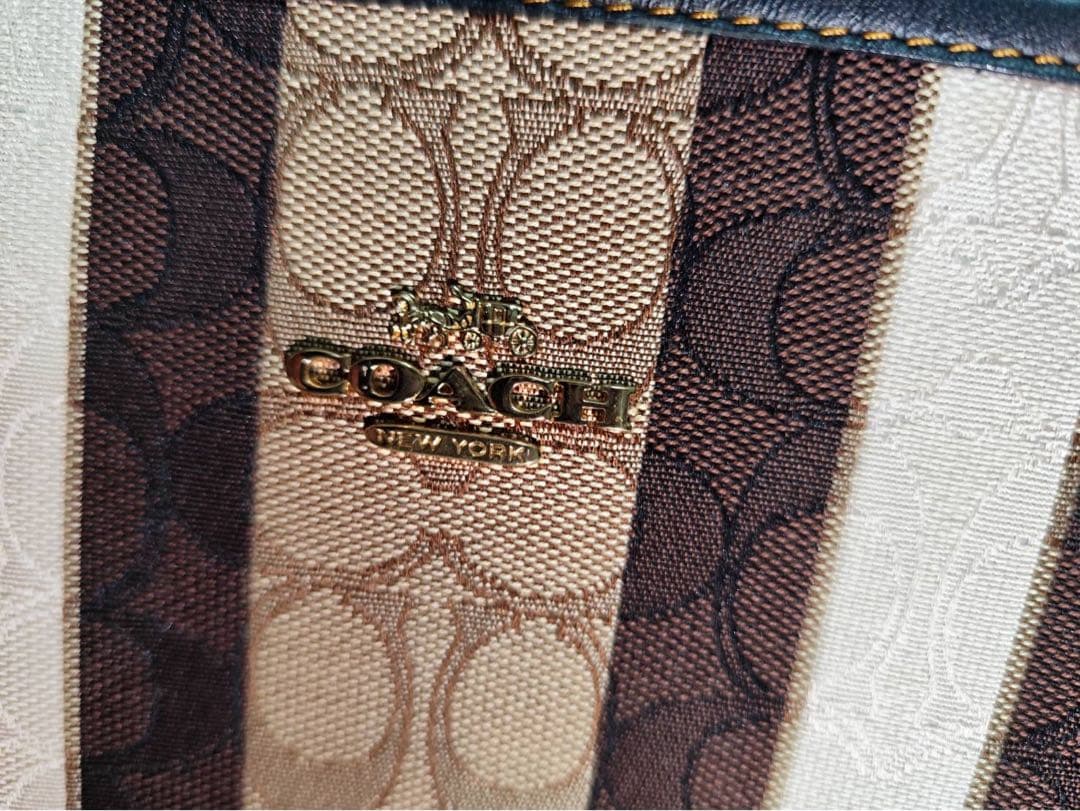 コーチ ストライプ トートバッグ