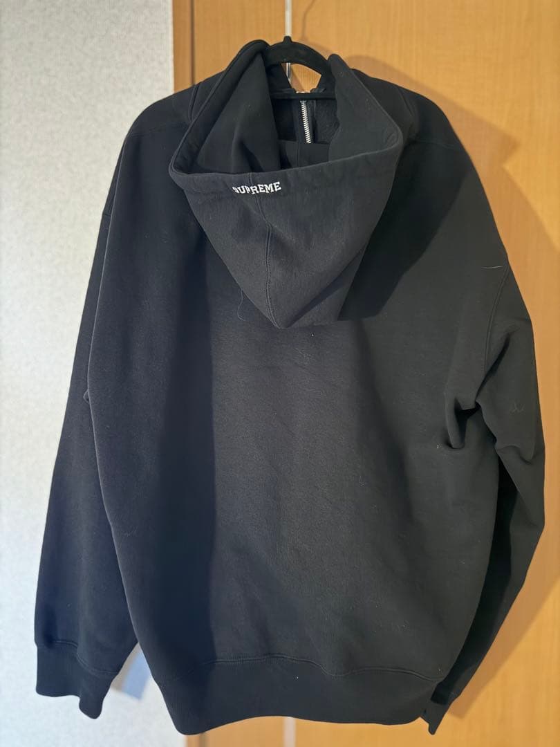 Supreme ブラック フルジップ パーカー Sロゴ　XL