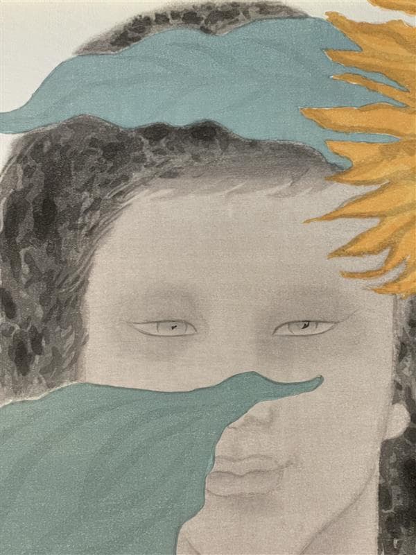 t*1様 「真作」高山辰雄「ひまわり」木版画 25/150 証書付き