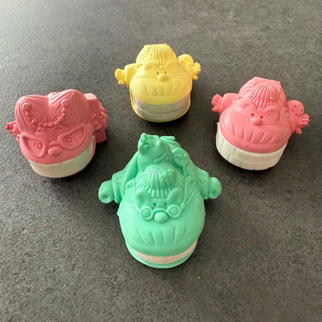 昭和レトロ かみつきばあちゃん 消しゴム 4種類 当時物 未使用品