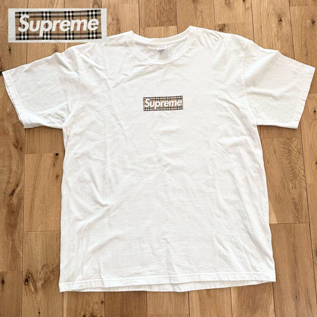 【希少】Supreme Burberry Box Logo Tee 22SS Supreme®/Burberry® Box Logo Tee- Black