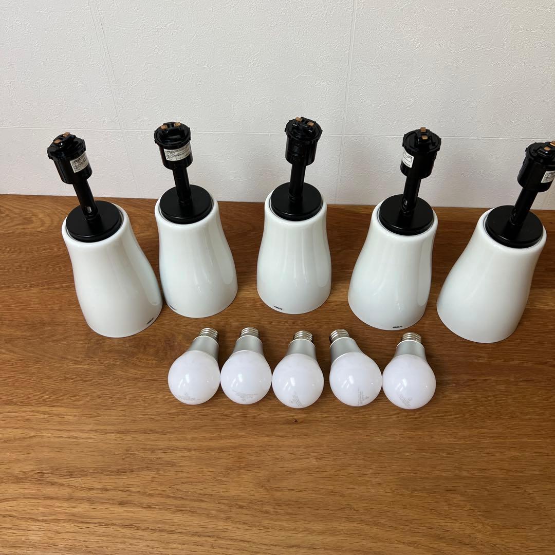 オーデリック5個ダクトレール用 LEDスポットライト 波佐見焼 白熱灯60W