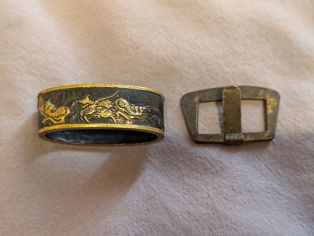 伝統的な鉄製鍔 日本刀装具 刀つばつば止め3個セット