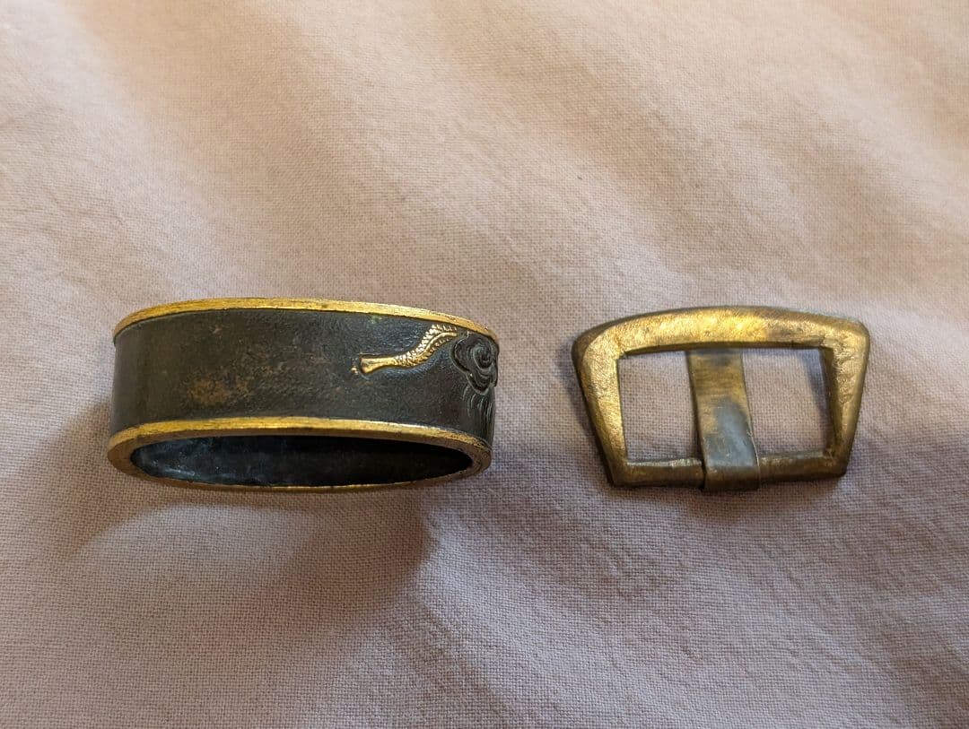 伝統的な鉄製鍔 日本刀装具 刀つばつば止め3個セット